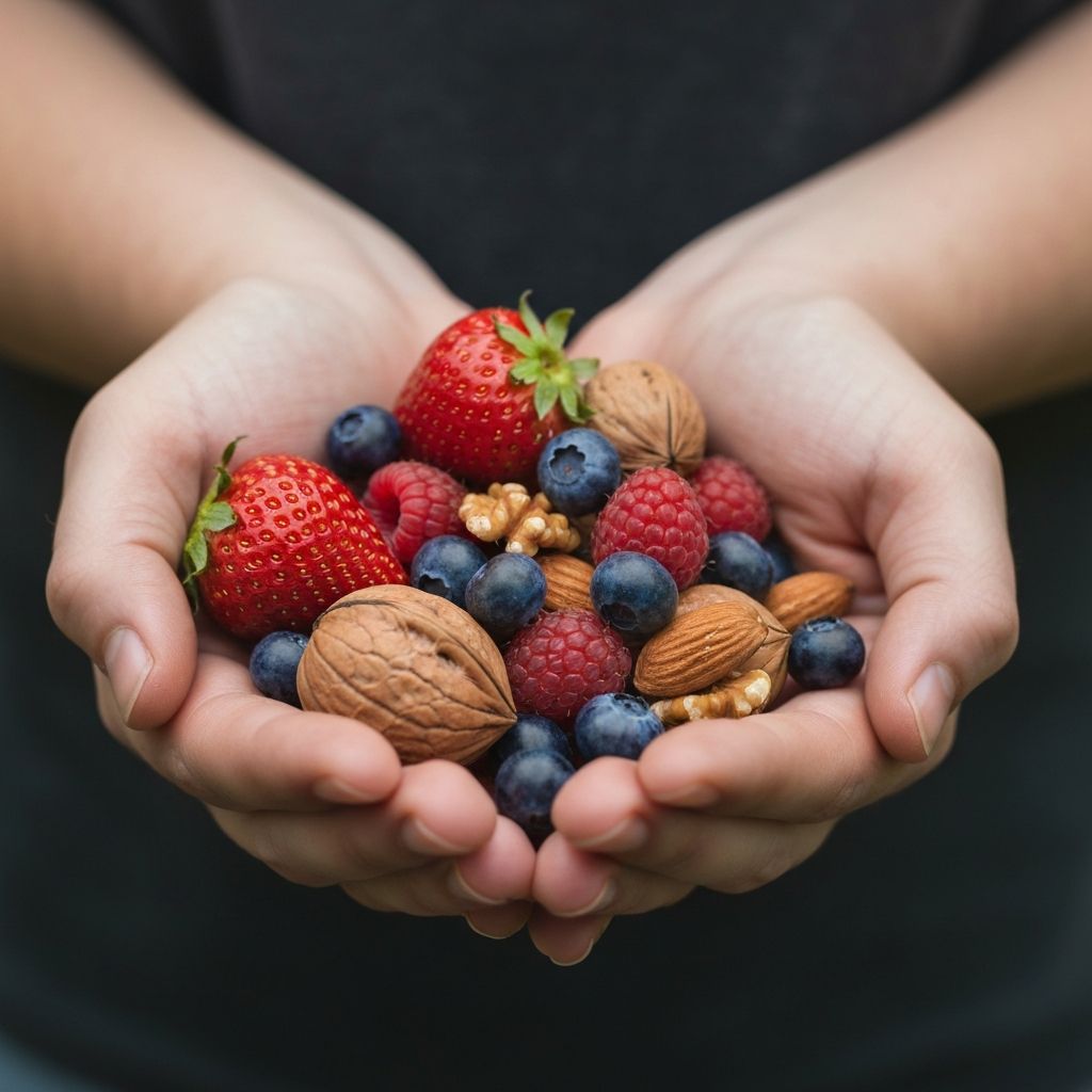 Fresh berries and nuts representing mindful food choices